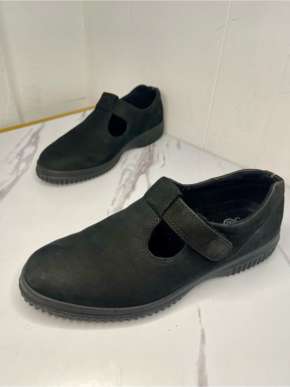 Ecco Black Nubuck Mary Jane Slip-On Loafer US Size 9/EU 41